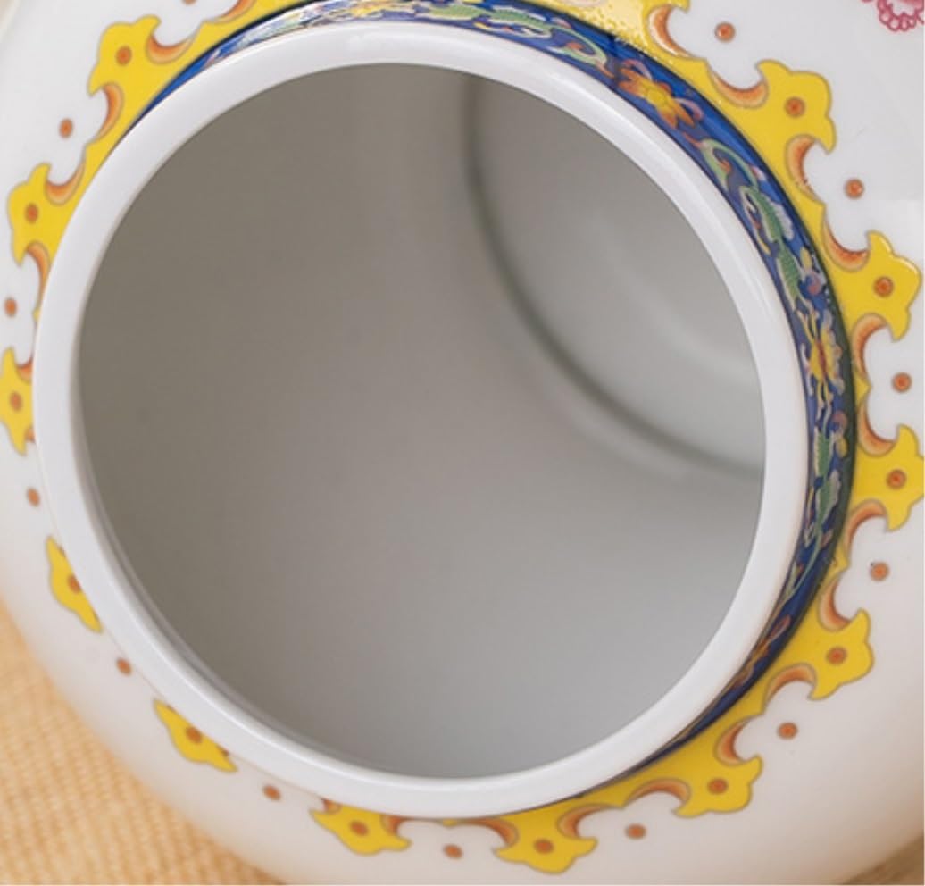 Ceramiczny wazon na słoik imbirowy z pokrywką, chiński design dekoracyjny słoik do dekoracji wnętrz, glazurowane wykończenie