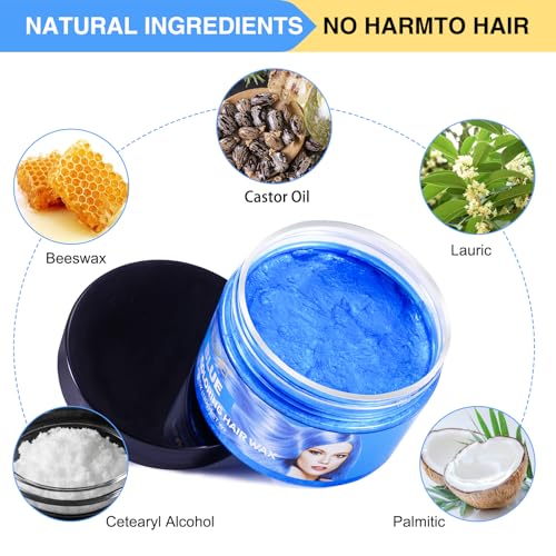 Cera para Cabello Color Temporal Azul 120g miniatura 3