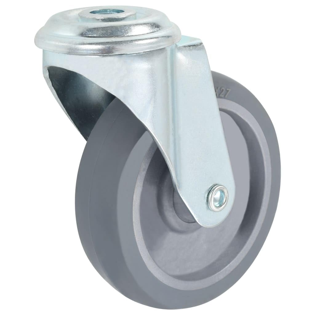 Homgoday Ruedas giratorias con orificio para pernos 4 unidades 100 mm, decoración de muebles ruedas pivotantes para carretillas industriales Model143426
