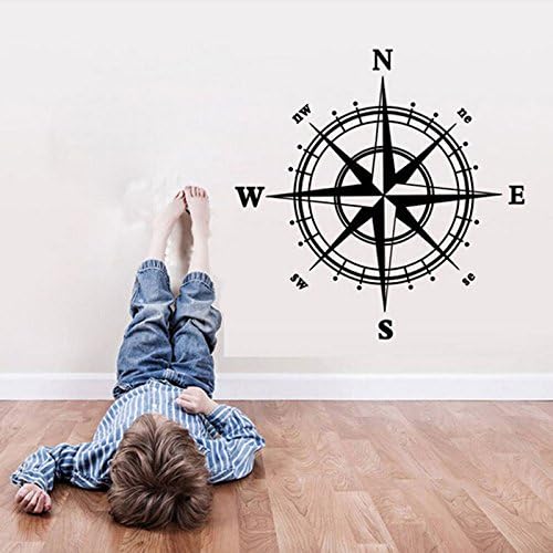 OKOKMALL US--Compass Rose Vinyl Wall or Ceiling Decal map home decor transfer sticker