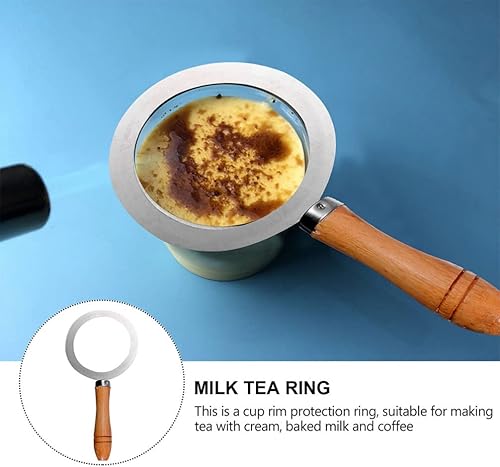 Miniatura 3 de Anillo de taza de horno de acero inoxidable de 2 piezas: anillo de borde de taza de café con leche tostada, cubierta de junta para té postre tienda