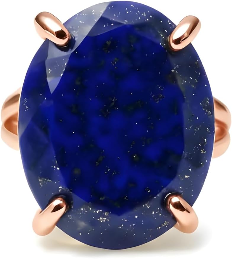 Ethereal Lapis Lazuli Ring - Unique Big Gemstone Rings - Vintage Engagement Ring, Statement Ring, Fashion Ring, Birthstone Ring - Handmade Jewelry for Women - Customizable with Engraving