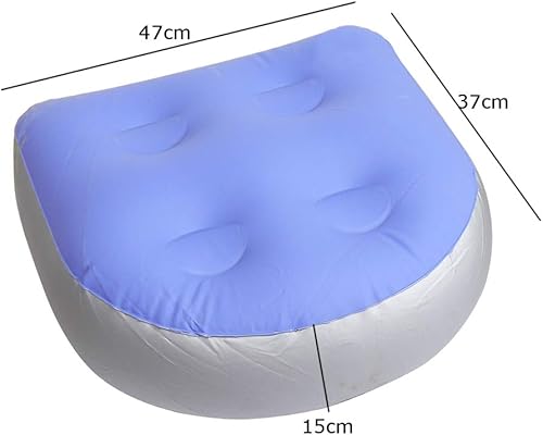 Miniatura 6 de Almohadilla de asiento elevador para spa y bañera de hidromasaje con ventosa, soporte de espalda para baño, cojín de masaje inflable suave, cómodo y