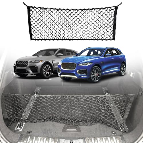 Trunk Envelope Style Mesh Cargo Net for Jaguar F Pace S SVR 2017-2025 - Car Accessories - Premium Trunk Organizers and Storage - Vehicle Carrier Organizer for Jaguar F-Pace