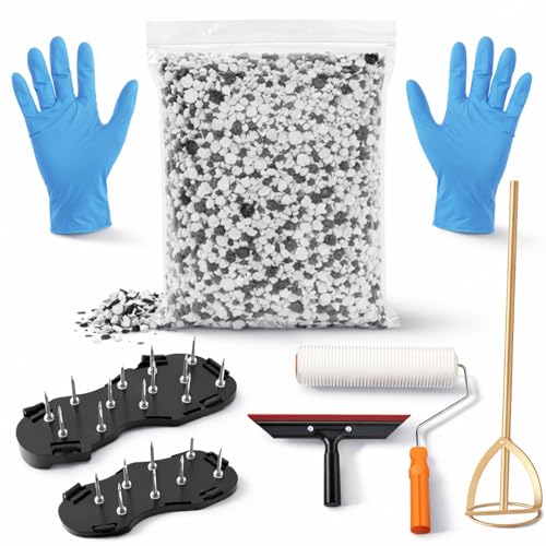 Cutecrop Epoxy Floor Kit – with Epoxy Flakes, Spiked Shoes,