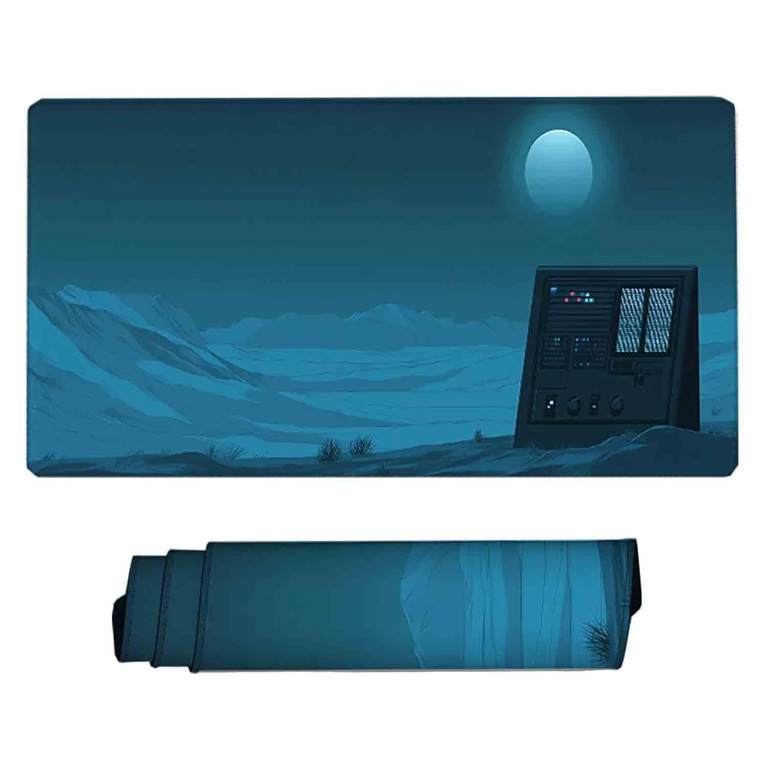 Czarna podkładka pod mysz nocny widok XXL podkładka pod mysz 1000 x 500 mm z zszytymi krawędziami i antypoślizgową gumową podstawą podkładka pod mysz XXL do komputera, laptopa, akcesoria biurowe l1318