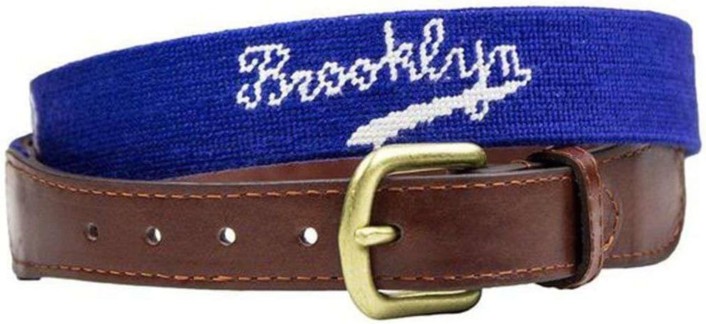 Brooklyn Dodgers Cooperstown Needlepoint Belt in Blue by Smathers & Branson