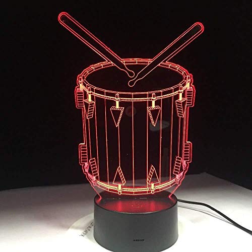 Preisvergleich Produktbild Musik Trommel 3D Kunst LED Tischlampe Atmosphäre Nachtlichter als Weihnachtsgeschenk Home Schlafzimmer Foyer Büro Dekoration Schreibtisch Beleuchtung
