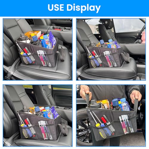 Image of STHIRA Folding Car Trunk Organizer Oxford Cloth Dual Compartments 25x31cm