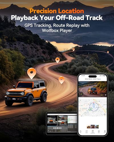 Image of WOLFBOX G900 Tripro Bumper Version Dash Cam for Car, 3 Channel 4K Mirror Dashcam, 8MP STARVIS 2 IMX678, 4K+2.5K+1080P Car Dash Camera Front and Rear Bumper, 5.8GHz WiFi, Voice Control, 256GB Card, GPS