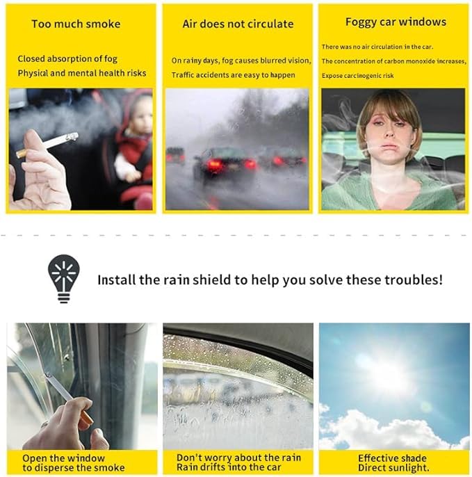 Deflectores de aire contra lluvia y sol para ventanillas de coche Peugeot 3008 2