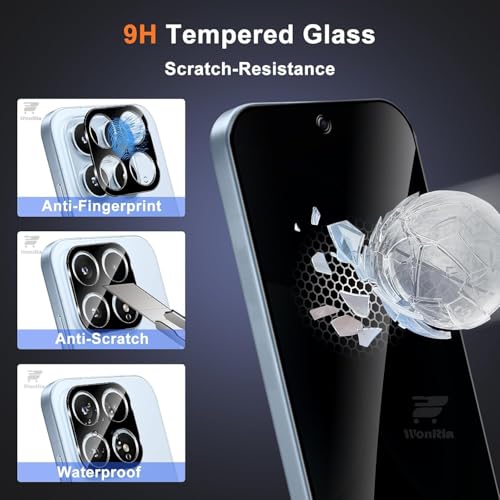 Image of WonRia 2+2 Pack - Privacy Tempered Guard for Xiaomi Mi 17 5G [FingerPrint Unlock] with 3D Camera Glass Protector Screen Guard Protector | Anti-Spy - Installation Kit