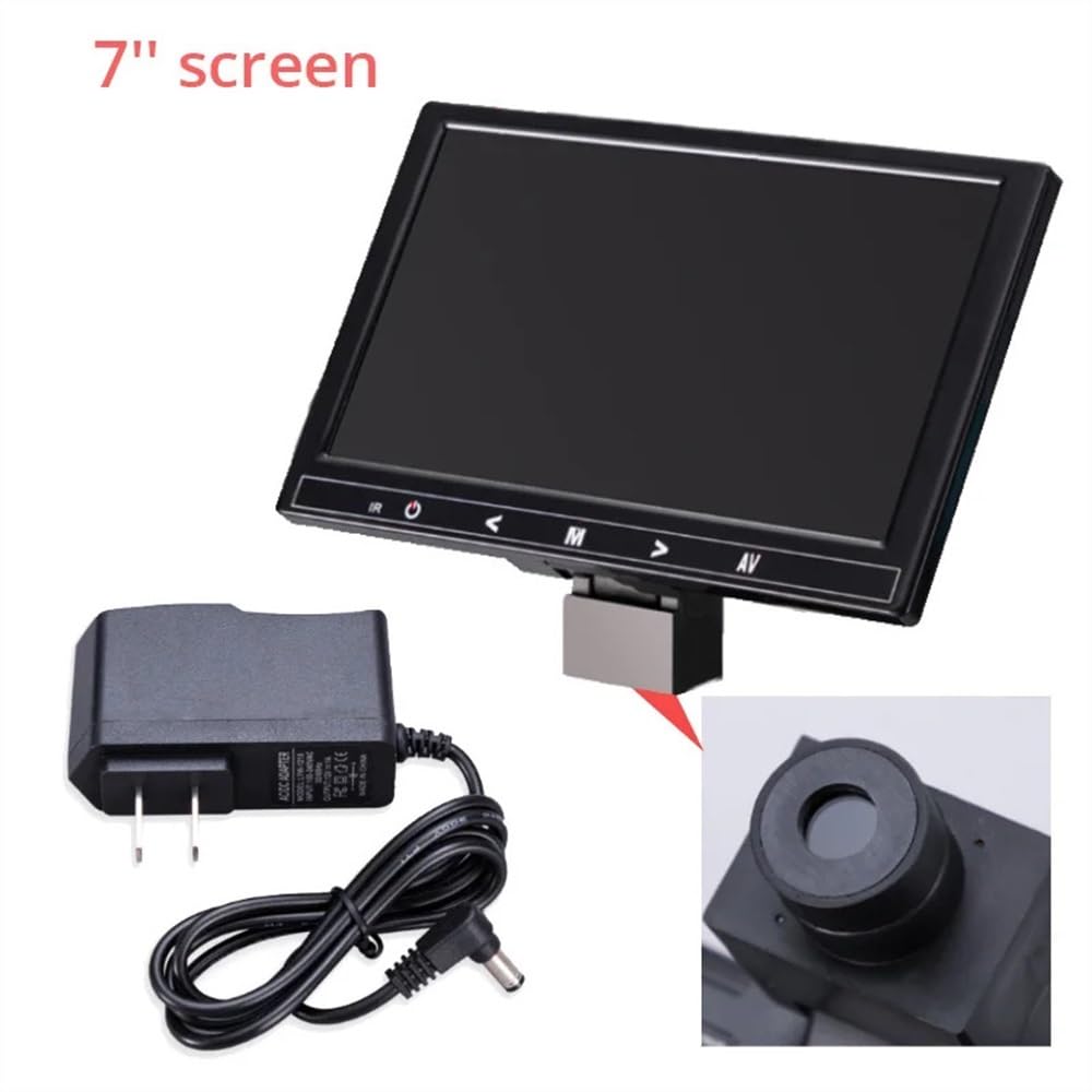 ZTBH Mikroskop-Zubehör-Kit Zoom 40X-6000X Binokulares biologisches HD-Mikroskop Laborstudentenmikroskop mit LED-Licht, 7-Zoll-Bildschirm und WF10X 50X-Okularen Mikroskopische Objektträger