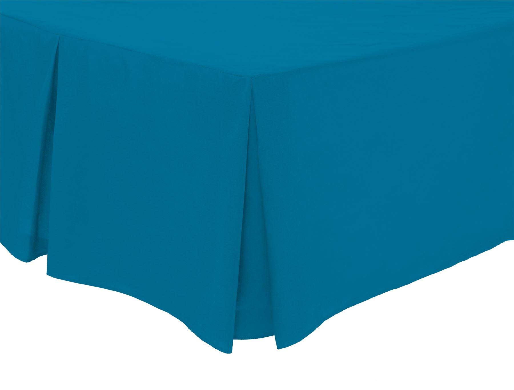 Olivia Rocco Teal Pleated Base Valance Sheet Easy Care Polycotton Base Valances, Single