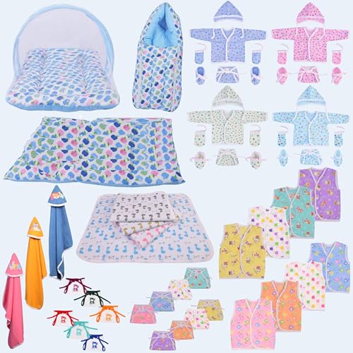 Image of Toddylon Baby Products All New Born Combo | Combos Set for Newborn | 56 in 1 Hospital Essentials Kit | Baby Essential for Newborns Clothing Hamper (0-6 Months) (Grey)