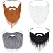 4 Pieces Fake Beards Halloween Funny Fake Mustache Fake Whisker for Halloween Costume Party Supplies