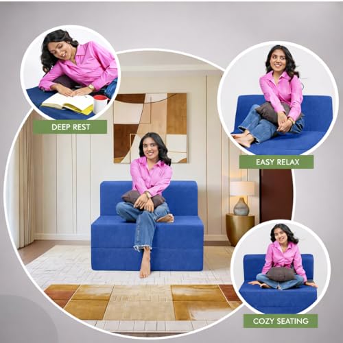 Image of Sofa Cum Bed (Blue)