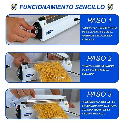 RINORN Sigillante sacchetti di plastica da 30 cm