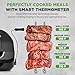 NutriChef Indoor Smokeless Grill | Smart Grill & Air Fryer with 7 Cooking Functions | 6L Capacity | Includes Smart Thermometer | Precise Temperature Control | Non-Stick Removable Grill Plates