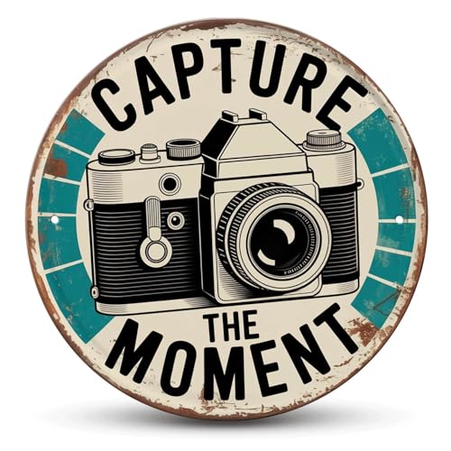 Camera tin sign, Vintage Photography metal sign Capture The Moment