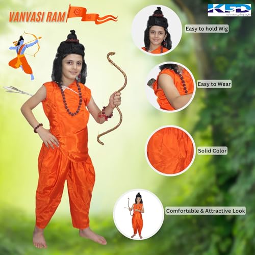 Image of Kaku Fancy Dresses Ramayan Costume for Kids | Infant Baby Ram Dress | Mata Sita /Seeta Costume | Hanuman Costume for Boys with Accessories