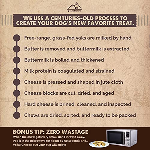 Peaksnpaws: Yak Cheese Dog Treats - Natural Yak Chews From Himalayan Mountains - For Aggressive Chewers - Extra Large, Value Pack 3 Chews #TOP5