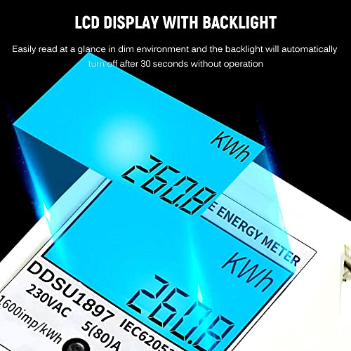 Lianai Medidor de energia elétrica digital monofásico Medidor de eletricidade em trilho DIN Medidor