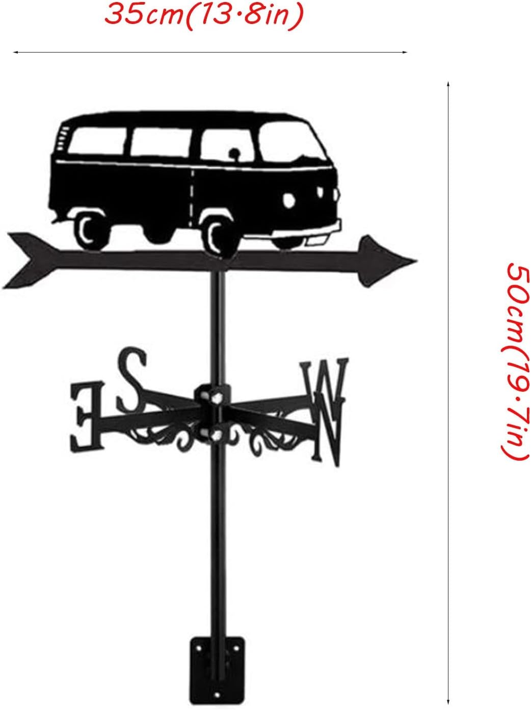 Weathervane for Shed, Weathervane for Barns, Passenger Car Decorative Weathervane, with Bottom Mounting Bracket, Easy Installation