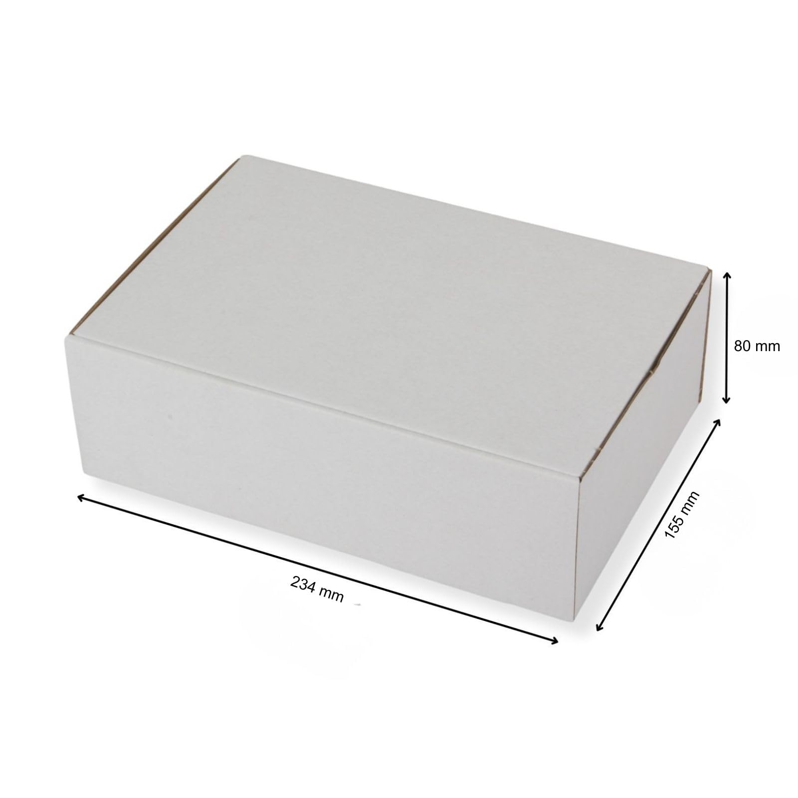 Karton 240 x 160 x 80 mm (300 Stück), DHL Kleinpaket, Versandkarton, Faltkarton, Schachtel, weiß