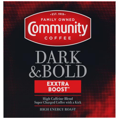 Image of Community Coffee Exxtra Boost K-Cups, Dark Roast, 10 Count (Pack of 1)