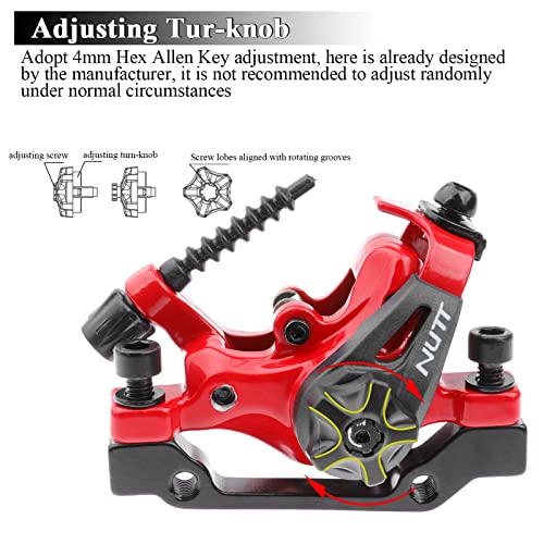 Bike Disc Brake Set, Mechanical Disc Brake Kit, Dual Piston Front & Rear Brake Caliper With 160Mm Rotor, Bicycle Parts For Mtb/Road/Bmx Bike/Electronic Scooter(Red) #TOP2