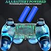 Degulan Wireless Controller Compatible with PS-2 Console, Remote Gamepad for Play 2 (Black and Blue)