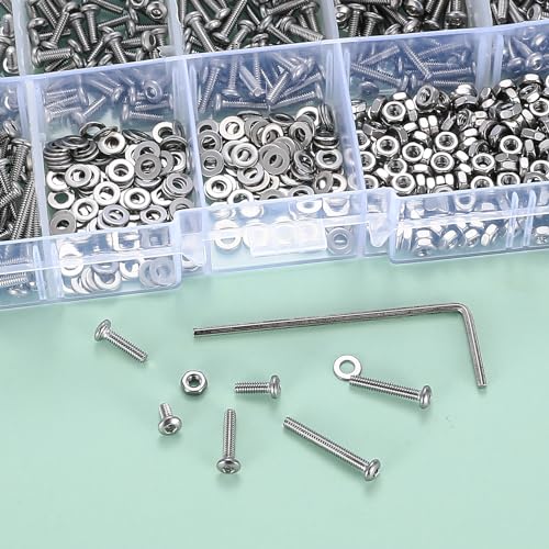 720 Pcs M2 Bolts Set, M2 Nuts and Bolts Set, Hex Socket Button Head Cap Screws and Nuts with Washers - Image 4
