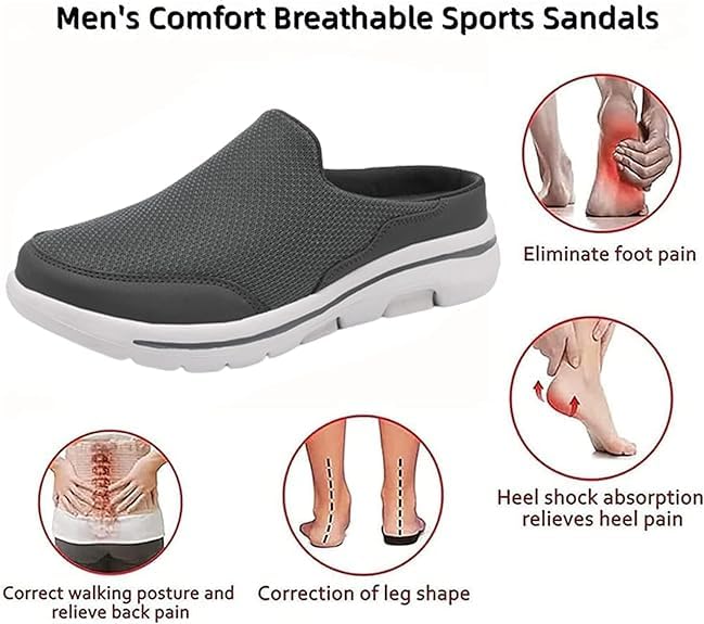 RJDJ Elsvia Men's Comfort Breathable Support Sports Sandals, Elsvia Orthopedic Shoes for Men, Meaboots Sandals for Men4