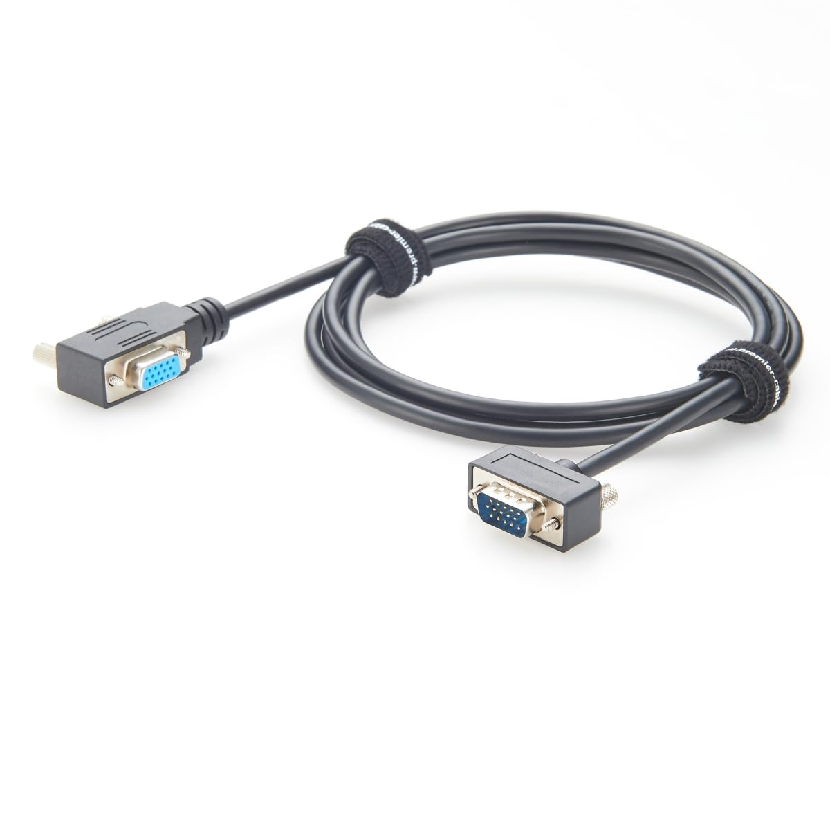 90 Degree Ultra Slim VGA SVGA Monitor Video Cable Left Angled HD15 Male to Female Extension Cable 1920x1080P for HDTV, PCs, Projectors (Left, 2M/6.6FT)