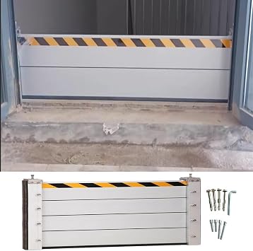 Flood Protection Barriers 3/4/5/6/7/8/9/10/11/12/13/14/15/16/17/18ft Reusable Detachable Aluminum Flood Panel Shield Flood Protection Dam Beam System Alternative Sandbag(H 2.6ft(80cm),16ft(4.9