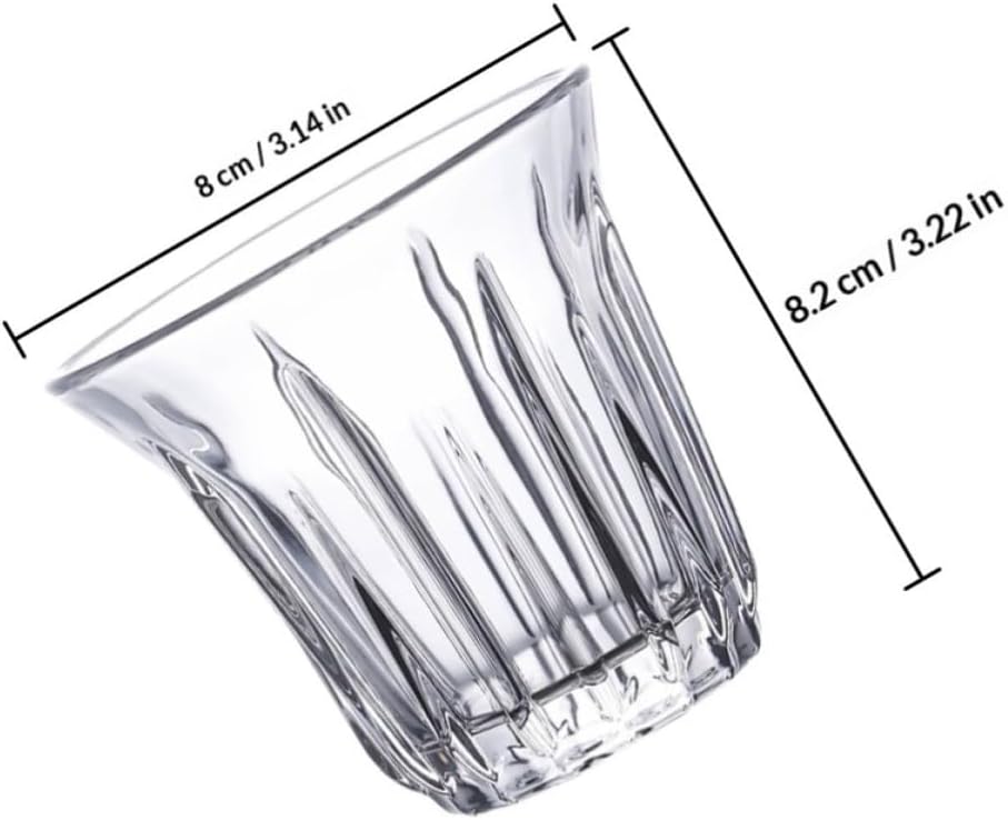 2pcs Heat-resistant Glass Cups 160ml Sturdy Coffee and Cold Beverage Cups for Home and Bar Use with Light Luxurious Design