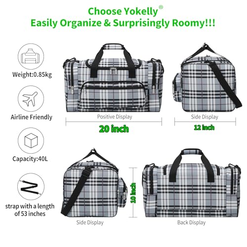 Image of 20 inch Sports Duffel Bag - for Travel Gym - Grey /White
