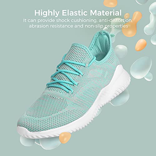 Image of Flysocks Slip On Sneakers for Women-Fashion Sneakers Walking Shoes Non Slip Lightweight Breathable Mesh Running Shoes Comfortable, Blue Grey Mix, 7.5