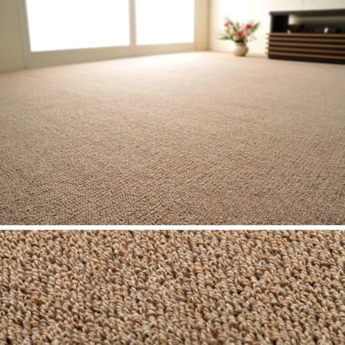 天然ウール100%の 防炎 カーペット 1枚 3帖 ブラウン 約176×261cm 600023630 [3540]