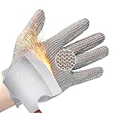 Schwer Schnittfeste Edelstahl-Metallgeflecht-Handschuhe Prokurat-X Höchste Stufe PM5201 Schnittschutzhandschuhe für Fleischverarbeitung, Lebensmittelverarbeitung, Messerschärfen, Austernöffnen, S