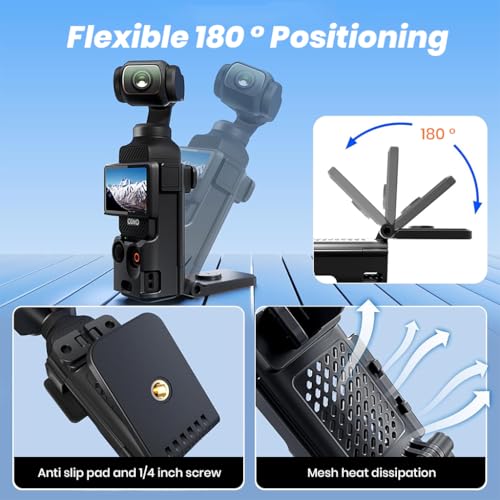 Image of ZORBES Magnetic Mount Stand Compatible for DJI Osmo Pocket 3 Accessories, Adjustable Osmo Pocket 3 Expansion Adapter, Magnetic Suction Case 180 Angle Adjustable Compatibility for Indoor and Outdoor