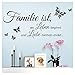 Produktbild Grandora Wandtattoo Spruch Familie ist, wo Leben beginnt und Liebe Niemals endet. I dunkelgrau (BxH) 80 x 40 cm I Wohnen Schmetterling Wandsticker W5548