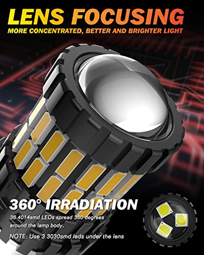 Oushi 1156 Led Reverse Light Bulbs, Canbus 6500K White 300% Brightness 2600Lm, Ba15S 7506 1141 P21W Led Bulb With Projector Replacement For Backup Tail Brake Turn Signal Lights, Pack Of 2 #TOP2