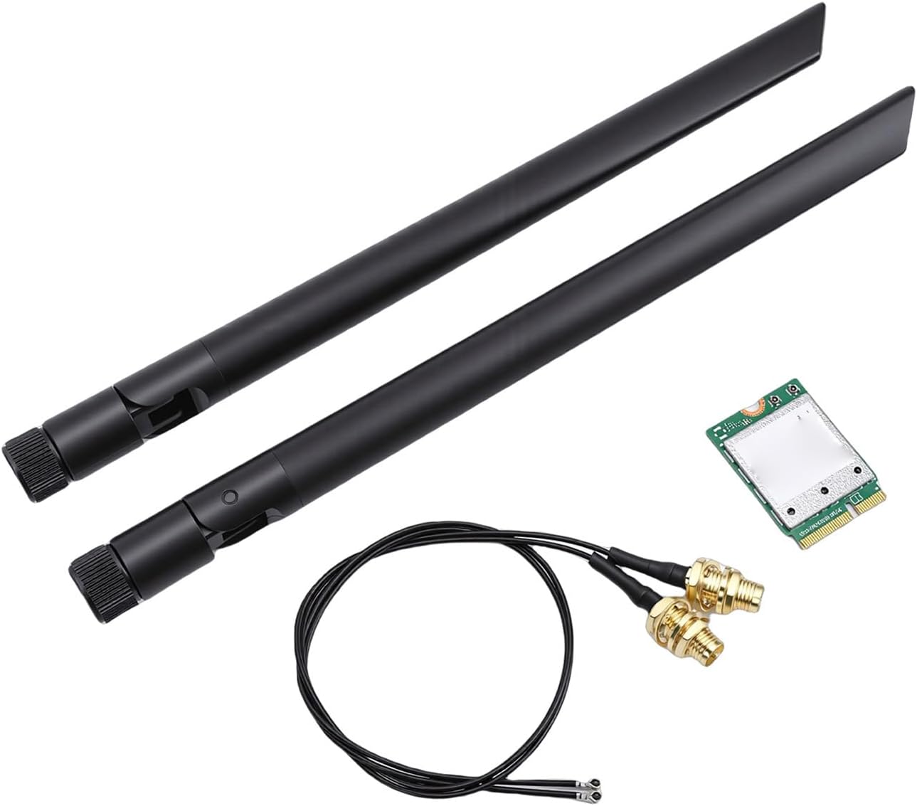 WiFi 7 M.2 Network Card, 2.4GHz 5GHz 6GHz Triple Band 5.8Gbps Wireless Adapter with Dual Antennas 4K QAM Support, for 11 Laptops