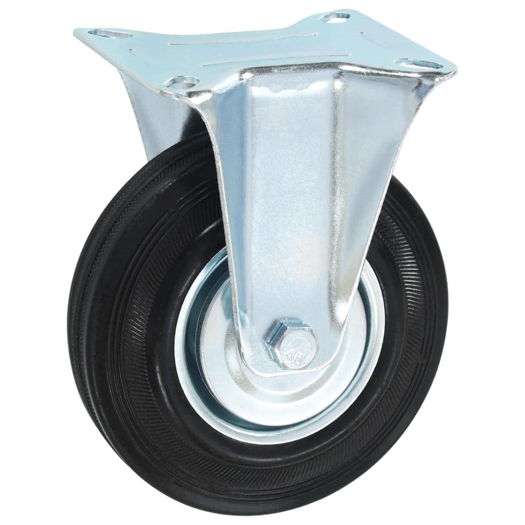 vidaXL 12x Rollen Lenkrollen mit Doppelbremsen Bockrollen Schwerlastrollen Transportrollen Möbelrollen Laufrollen Industrierolle 125mm Gummi Eisen