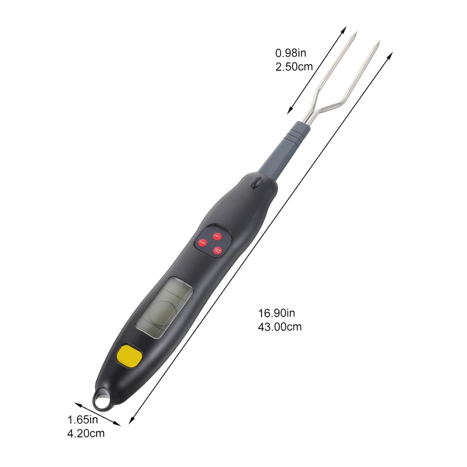 Garneck Digital Meat Thermometer Fork for BBQ Grilling with Clear Screen Display Long Handle for Convenient Outdoor Cooking Temperature Indicator for Done Meat