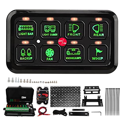 8 Gang Car Switch Panel, Automatic Dimmable LED Touch Control Panel for Truck ATV SUV Caravan UTV Marine Boat