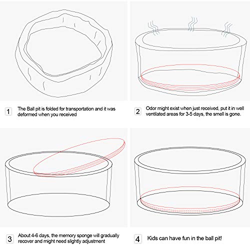 TRENDBOX Soft Foam Sponge Indoor Round Ball Pit,Ideal for Children - Dark Gray - Thumbnail 6