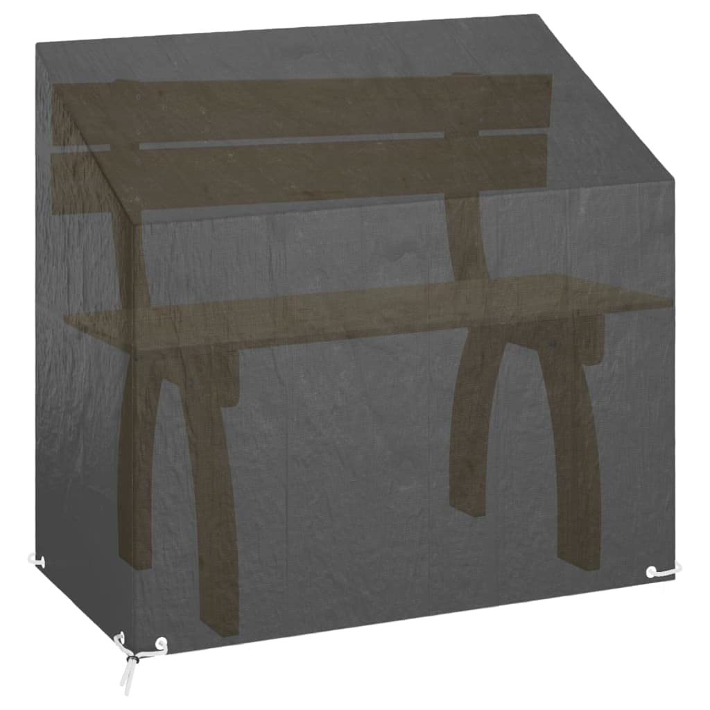 Abdeckungen für Gartenbank 2 Stück mit 8 Ösen 130x70x70/88 cm wetterfeste Schutzhülle aus PE für Gartenmöbel, UV- und wasserdicht, mit Befestigungsseil für Terrasse, Balkon, Outdoor